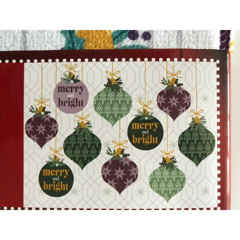 Christmas Super Absorbent Dish Drying Mat Ornament Print Holiday 15x20